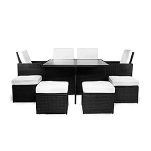 Amazon.de: Vanage Gartenmöbel-Set "Sydney" in schwarz weiß ...