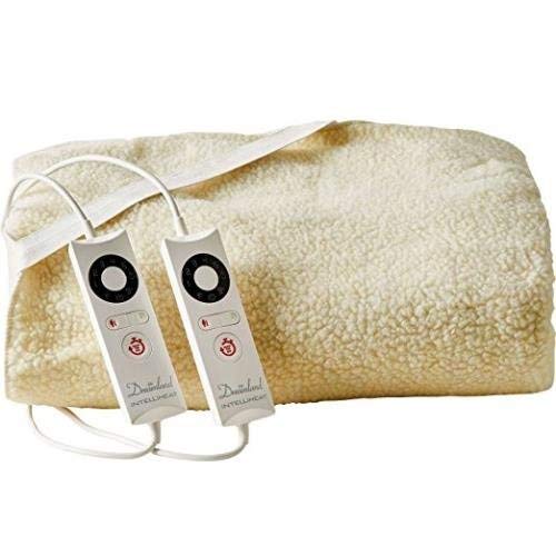 Dreamland Intelliheat Fast Heat Premium Soft Fleece Electric Underblanket, Natural, King Size 160 x 150 cm, 2 Controls, Easy Fit Elasticated Straps, Machine Washable, Extra Foot Warmth