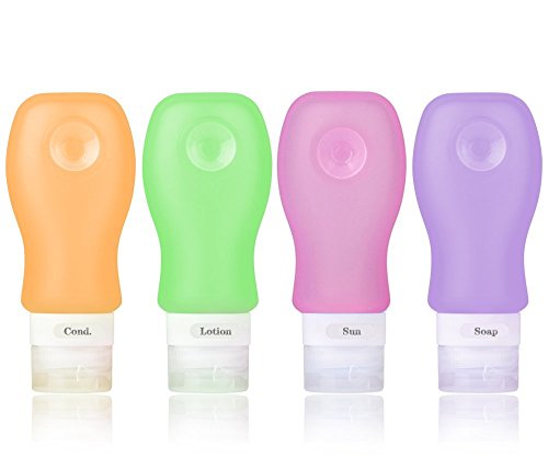SUNYOU Botellas de Viajes Botella de Silicona, Contenedores de Cosméticos de Aprobados por la TSA, Juego de 4 (37ml)