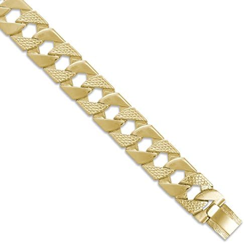 9ct Gold Heavy Cast Lizard &amp; Polished Curb Chain Necklace 26 inch