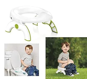 Prachit Kids Toilet Trainer Chair Potty Seat || 2 in 1 Go Potty Foldable Portable Stools/Toilet Seat for Outdoor Travel