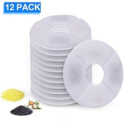 Decdeal Recharge Filtres pour Fontaine à Chat Filtre à Eau, 4 Taille(1/6 / 8 / 12pcs)