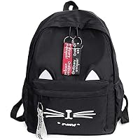 POSSHUSA PU Leather Casual Backpacks for Girls 10 L Backpack (Black)