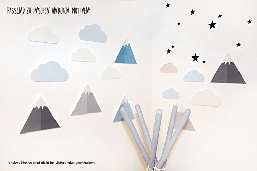 luvel – 3D-Wanddeko Kinderzimmer 5er-Set – (M6) *** NEUHEIT *** süße weiße Wolken mit 3D-EFFEKT in TOP Qualität / 10mm Kunststoff / MADE IN GERMANY - 4