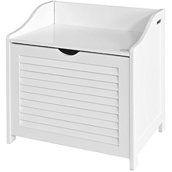 BAD Sitzbank Wäschetruhe Wäschekorb Walnuss Hocker Modell ELECSA 0330