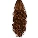 17" PONYTAIL Clip in Hair Piece CURLY Light Auburn #30Y REVERSIBLE Claw Clip