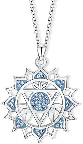 Crystalp Throat Chakra Clear Small Necklace with Swarovski Crystals from Alp
