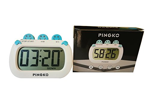 pingko Fashion Design Digital Küche Countdown Timer mit Big Display und Uhr und lauter Alarm – Weiß - 7