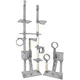 Katzenkratzbaum Kletterbaum Kratzbaum Katzenbaum Sisal Höhle für Katzen 180x45x230-250 HELLGRAU