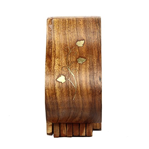 icrafts Palisander Fruit geformte Holz Untersetzer-Set mit 4 Runde handgefertigt Tisch Untersetzer & Dekorativer Holz Halterung für Tee Tassen Kaffee Becher Bier Dosen Bar Trinkgläsern Wasser Glas - 4
