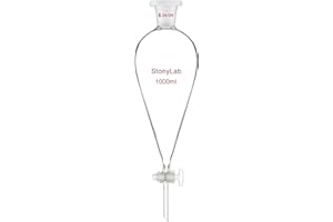 stonylab Separatori Imbuto con Vetro Stopcock Valvola, Durevole Borosilicato Vetro 24/29 Joint Separazione Imbuto con Vetro Pistone per Accurati Liquido Separazione Prodotti Chimici Separazione