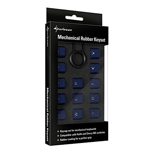 Sharkoon Mechanical Rubber Keyset dunkelblau Gummierte Tastenkappen für mechanische Tastaturen mit Kailh- und Cherry MX-Schaltern - 5