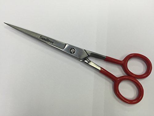 Professional Pro Moustache Grooming Scissors, Moustache or Beard Grooming Scissor Great Sharp Scissors 6.5 Inch - Red