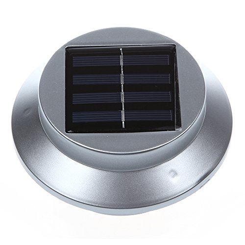 Minidiva Solar Zaun Licht mit 3 LEDs – Garten Solarleuchte für Haus, Zaun, Garten, Garage und Gehweg Beleuchtung 1.2V/1200mAh AA Ni-MH(Weiß) - 2