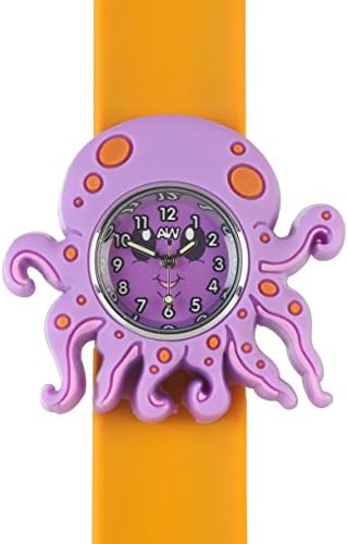 Children Watch-3D animals-Multi colour-Easy to read clock-Fashion watches-Time teaching-Children Boys Girls-Splash resistant-Easy snap-on wrist watches-Perfect birthday gifts Christmas gift (OctopusWatch)