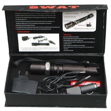 Topnethandel5!!!!! POLIZEI UND WACHDIENST LED TASCHENLAMPE LADEFUNKTION!!! 220V und 3W Power LED und BIG Akku (180 Minuten KAPAZITAET) + KFZ LADERKABEL , UMWELTFREUDLICH !!!KEINE BATTERIEN ZUM ENTSORGEN