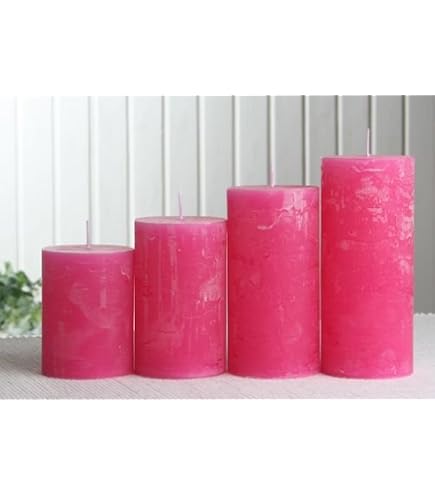 Rustik-Stumpenkerze Rosa – 10 Cm Hoch, 7 Cm Durchmesser, Ca. 33 Stunden Brenndauer