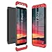 Produktbild CE-Link Kompatibel mit Samsung Galaxy A7 2018 Hülle Hardcase 3 in 1 Handyhülle 360 Grad Schutz Ultra Dünn Slim Hard Full Body Case Cover Backcover Schutzhülle Bumper - Schwarz + Rot