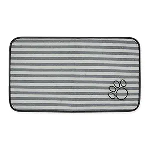 Bone Dry Machine Washable, Ultra Absorbent Pet Mat, 10x18, Gray Stripe