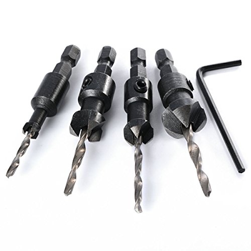 XCSOURCE® Neu 4stk Hex Ansenker Bohrer Set Schnellwechsel Holzbohren BI045 - 2
