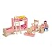 Demiawaking Delicate House Furniture Pink Wooden Dolls Toy Miniature Baby Nursery Room Crib Chair Bunk Bed Pretend Play Kids Children Gift
