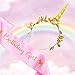 Produktbild JeVenis Gold Unicorn Stirnband und Geburtstagsmädchen-Schärpe-Set für Einhornparty