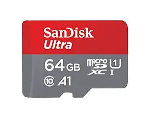 Sandisk 64GB Class 10 Ultra MicroSD UHS-U1A1 Card with Adapter (SDSQUAR-064G-GO61A)