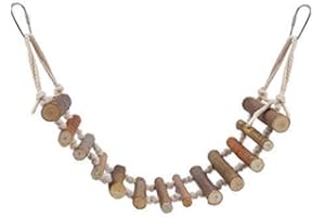 Sheens Natural Bird Rope Ladder Hanging Bridge Perches Swing Pet Cage Hammock Swing Cage Accessories Decorative,Brown