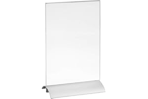 ‎ZEIGIS Tischaufsteller DIN A5 Hoch mit Aluminiumfuß doppelseitig/Werbeaufsteller/T-Aufsteller/Tischständer/Gastronomie/Tischständer/Acrylglas - Zeigis®