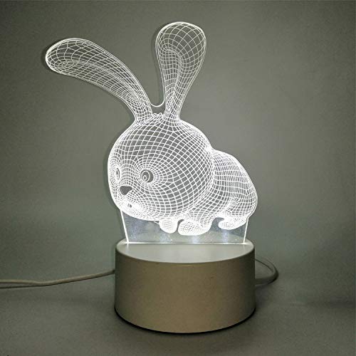 Preisvergleich Produktbild Nachtlicht 3D USB-Einsteckschalter-Schlafzimmerbett führte Bunte Note der kleinen Kaninchen USB-Datenleitung der Tischlampen-Schlafsaaldekoration kreativen Feriengeschenk
