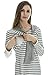 BEARSLAND Women's Long Sleeves Crew Neck Striped Maternity and Nursing Dress
