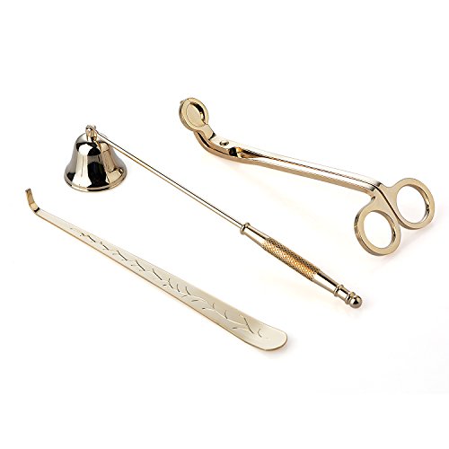 asdomo Kerze Zubehör Set, Kerzenlöscher Kerze Docht Rasentrimmer Docht Bär Geschenk Pack – Gold von, edelstahl, gold, M