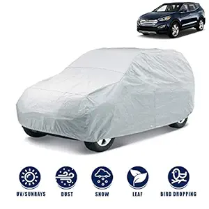 Kingsway Dust Proof Car Body Cover for Hyundai Santa Fe (Model Year : 2013-2017) (Silver Matty, Triple Stitched)