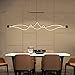 Produktbild Dimmbar LED Pendelleuchte Braun gebürstete Pendellampe Wellenoptik Form Kreative Design Hängeleuchte Modern Esszimmerlampe Innenbeleuchtung Dekorative Personalisierte Acryl Lampeschirm 54W L:115CM , Dimmbar