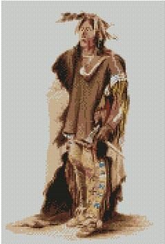 Indian Sioux Warrier Cross Stitch Kit 8.5"x 12.5" P2153