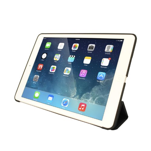 Khomo iPad Air 1 Hülle Case Schwarze Schwarzes Gehäuse mit doppelten Schutz ultra dünn und leicht, Smart Cover – Dual Black - 4
