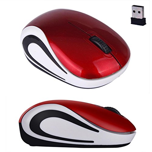 spécifications Souris, Tonsee Mignon Mini 2,4 GHz souris optique sans fil pour LOL DOTA FPS pour PC portable PC (Rouge)