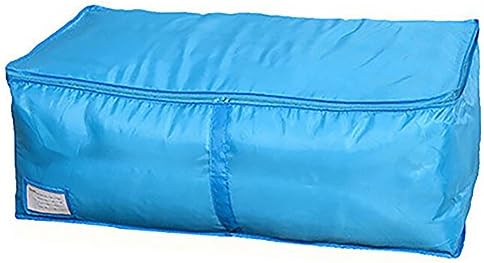 hscd1976 Bedquilt Blanket Clothing Zipper Storage Bags Organizer Pouch Oxford Cloth Container Box - Blue L