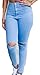 Price comparison product image Light Blue Ripped Knee Skinny Stretch Jeans Casual Wear Club Wear Size L UK 12-14