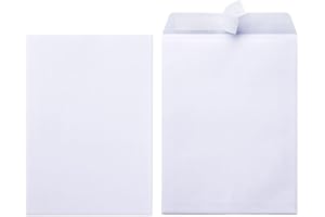 MA NASIR C4 White ENVELOPES Peel & Seal Large Letter ENVELOPES for A4 Sheets Strong White Paper SELF Seal A4 NO Window for Office MAILING & DOCUMENTS [12 Pack]