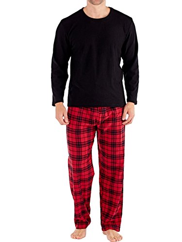 SaneShoppeMen's Pyjamas Set (1 or 2 Pack) // Super Soft Thermal Fleece Winter Top // Plaid Checked 100% Cotton Bottom