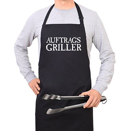 Wandkings Schürze „AUFTRAGSGRILLER“ – Grillschürze – Küchenschürze – Kochschürze – Latzschürze mit verstellbarem Nackenband - 3