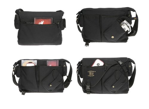 Elephant Jack Bag Canvas Notebooktasche Schultertasche 11822 Schwarz