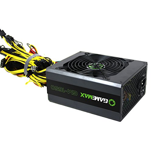 Game Max GM-1650 1650 W 80 Plus Gold Mining Power Supply with 14 cm Fan - Black
