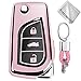 Produktbild Key Protection Shell Auto Schlüssel Hülle Key Cover Case Etui Silikon mit Schlüsselanhänger Für Toyota Camry Corolla RAV4 Highlander Rosa