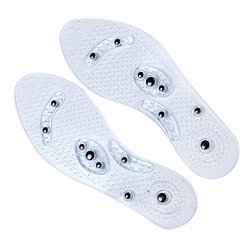 Preisvergleich Produktbild FOONEE Massage-Einlegesohlen, komfortabel, für Schuhe, Gesundheitseinlagen, magnetische Therapie, Akupressur-Schuhpads für Frauen und Herren (transparent, 1 Paar)