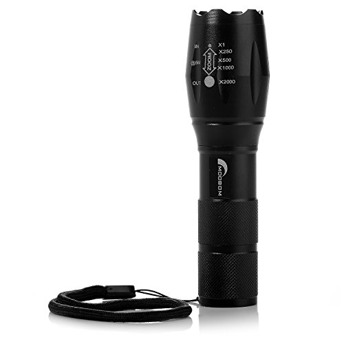 Moobom CREE-T6 900 Lumen-Lampe justierbarer Fokus Zoomable 2-in-1 tragbare Taschenlampe weißes Licht / UV-Licht für Scheck Banknoten Kreditkarte Camping Wandern Fischen Jagen - 2