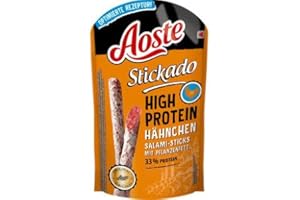 Aoste Stickado High Protein Hähnchen Salami-Sticks, 12er Pack (12 x 60g)