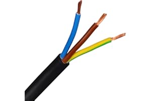 STATIC ARC 2/3/4 CORE ELECTRICAL FLEX CABLE WIRE LENGTH TWIN TRIPLE 0.75/1/1.5/2.5mm2 230V (3 Core 0.75mm x 1m)