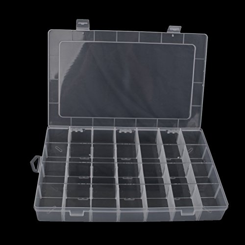 VORCOOL Sortierbox Sortierkasten Transparent Schmuckschatullen Perlenbox Schmucktablett mit 28 Fächern - 2